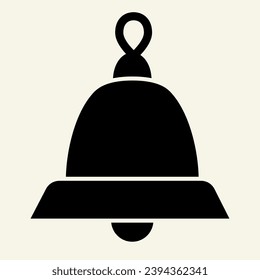 Bell solid icon. Christmas holiday handbell glyph style pictogram on white background. Happy New Year symbol for mobile concept and web design. Vector graphics