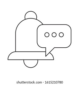 bell sound audio device with speech bubble vector illustration design