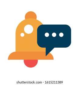 bell sound audio device with speech bubble vector illustration design