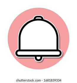 Glockenaufkleber-Symbol. Einfache dünne Linie, Vektorillustration von Web-Icons für i und ux, Website oder mobile Applikationen