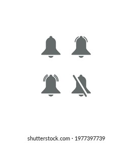  Bell Subscribe buttons vector illustration set on transparent background isolated