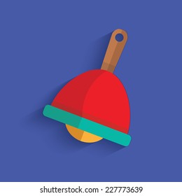 Bell symbol on blue  background,clean vector