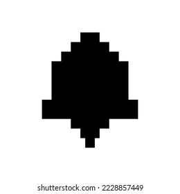 Bell symbol. Vector illustration. Pixel art style. 