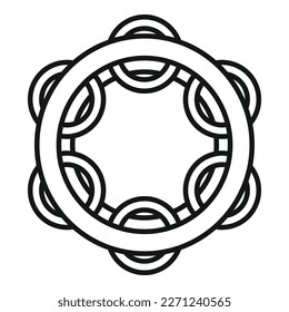 Bell tambourine icon outline vector. Music carnival. Concert band