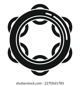 Icono Bell tambourine simple vector. Carnaval de música. Banda de conciertos