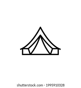 Bell Tent Outline Icon. Clipart Image Isolated On White Background