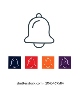Ilustración de material de Icono de línea delgada Bell.