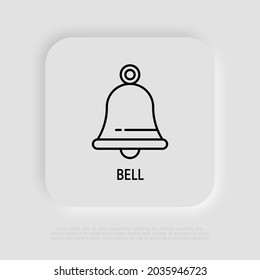 Icono de la línea delgada. Símbolo de cristiandad. Ilustración vectorial moderna del símbolo de notificación.