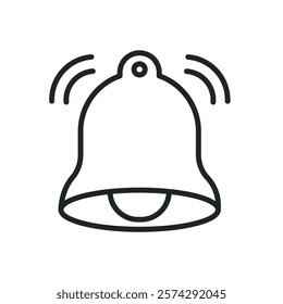 Bell thin line icons. Perfect pixel on transparent background