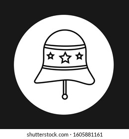 Bell thin line vector icon flat design with black color