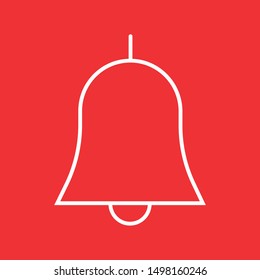 Bell, thin lines web and social media icon, stock vector illustration, EPS10.
