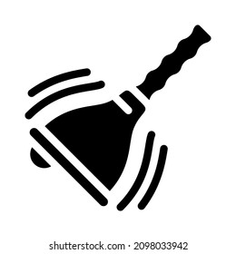 vector de icono de glifo de herramienta de campana. señal de la herramienta de timbre. símbolo de contorno aislado ilustración negra