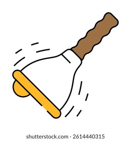 bell tool line icon vector. bell tool sign. isolated symbol illustration