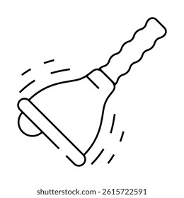bell tool line icon vector. bell tool sign. isolated contour symbol black illustration
