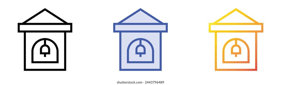 bell tower icon. Linear, Blue Fill and Gradient Style Design Isolated On White Background