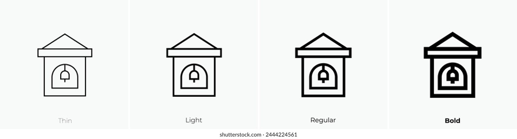bell tower icon. Thin, Light Regular And Bold style design isolated on white background
