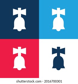 Bell Toy blue and red four color minimal icon set