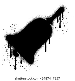 Bell in urban graffiti style with black spray paint. vector illustration.