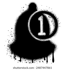 Bell in urban graffiti style with black spray paint. vector illustration.