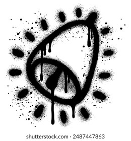 Bell in urban graffiti style with black spray paint. vector illustration.