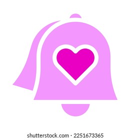 bell valentine icon solid pink style illustration vector and logo. Icon sign from modern collection for web. Nice design perfect.