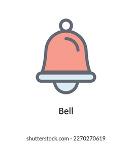 Bell  Vector  Fill outline Icons. Simple stock illustration stock