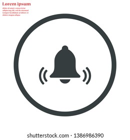 bell vector icon 10 eps , Lorem ipsum Flat design