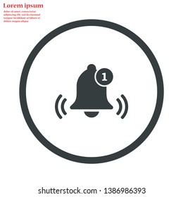 bell vector icon 10 eps , Lorem ipsum Flat design