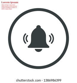 bell vector icon 10 eps , Lorem ipsum Flat design