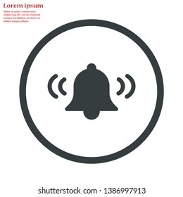 bell vector icon 10 eps , Lorem ipsum Flat design