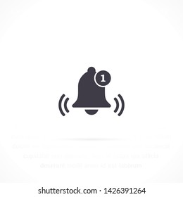 bell vector icon 10 eps , Lorem ipsum Flat design