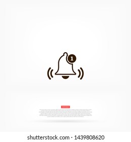 bell vector icon 10 eps , Lorem ipsum Flat design