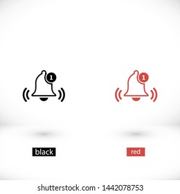 bell vector icon 10 eps , Lorem ipsum Flat design