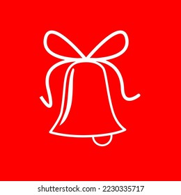 Bell vector icon isolated on red background, vector illustration 