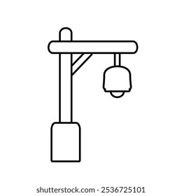 Ícone de vetor de campainha isolado em fundo branco.