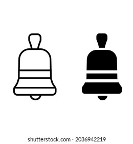 Icono del vector de la Campana. Notificación. signo de ilustración de alarma. símbolo de alarma. logotipo del recordatorio.
