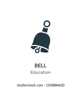 Bell vector icon on white background. Flat vector bell icon symbol sign from modern education collection for mobile concept and web apps design.