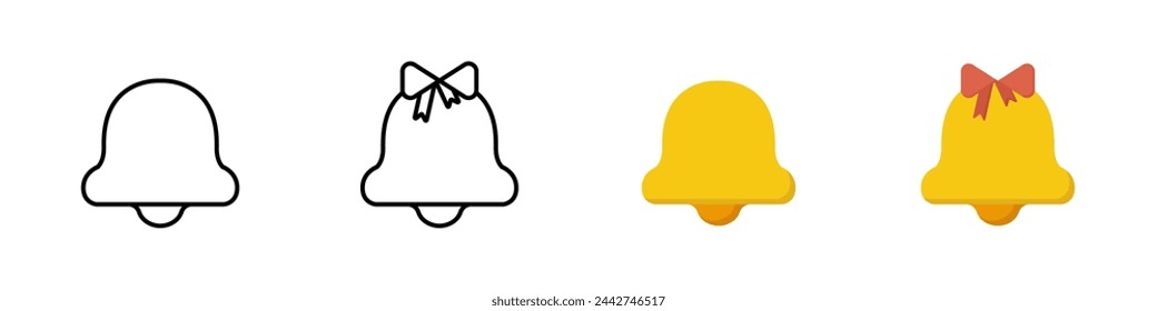 Bell vector icon. Set of bells simple style vector. Notification logo concept vector. Vector illustration.