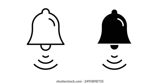 Glocke, Vektorsymbol in schwarzer Farbe.