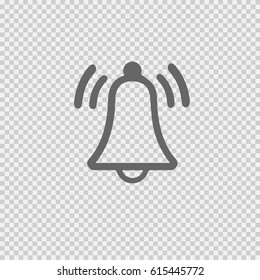 Bell vector icon. Simple silhouette vector illustration EPS 10 on transparent background.