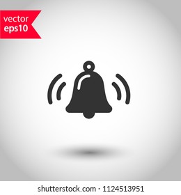Bell vector icon. Toller icon. Campane vector sign. Studio background. EPS 10 vector flat sign.