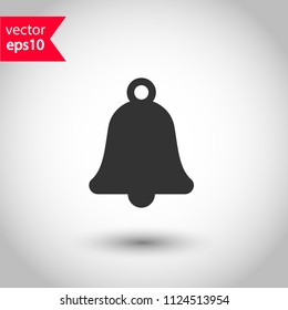 Bell vector icon. Toller icon. Campane vector sign. Studio background. EPS 10 vector flat sign.