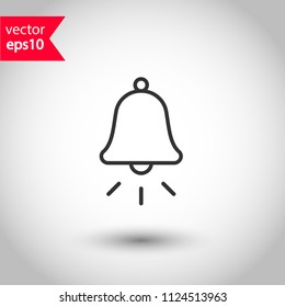 Bell vector icon. Toller icon. Campane vector sign. Studio background. EPS 10 vector flat sign.