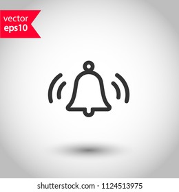 Bell vector icon. Toller icon. Campane vector sign. Studio background. EPS 10 vector flat sign.