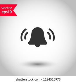 Bell vector icon. Toller icon. Campane vector sign. Studio background. EPS 10 vector flat sign.