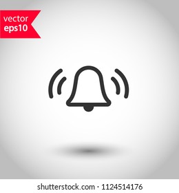 Bell vector icon. Toller icon. Campane vector sign. Studio background. EPS 10 vector flat sign.