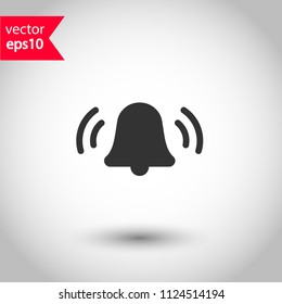 Bell vector icon. Toller icon. Campane vector sign. Studio background. EPS 10 vector flat sign.