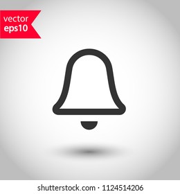 Bell vector icon. Toller icon. Campane vector sign. Studio background. EPS 10 vector flat sign.