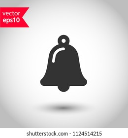Bell vector icon. Toller icon. Campane vector sign. Studio background. EPS 10 vector flat sign.