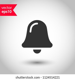 Bell vector icon. Toller icon. Campane vector sign. Studio background. EPS 10 vector flat sign.